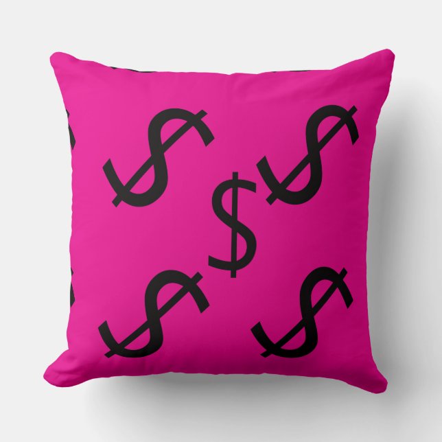 Coussin Duo Tone Dollar $ign Pink Red  (Recto)