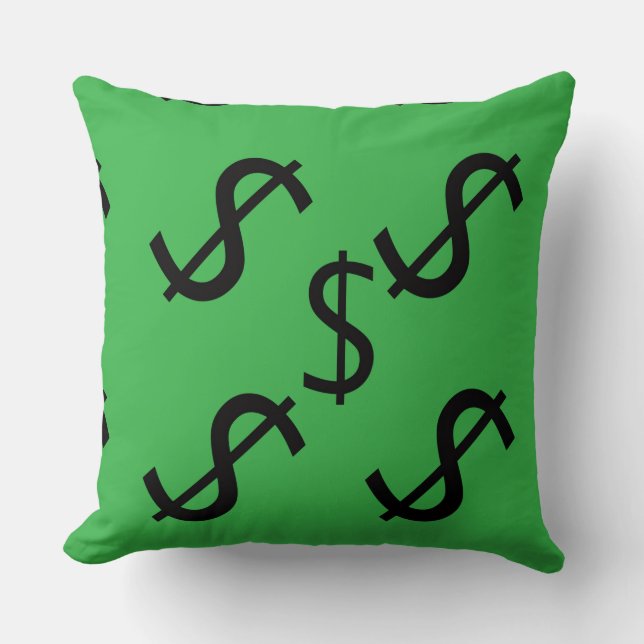 Coussin Duo Tone Dollar $ign Vert Rouge (Recto)