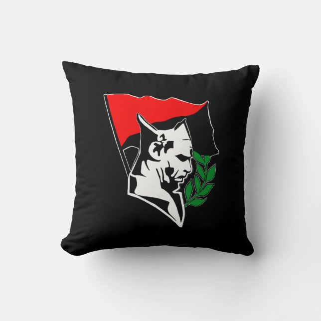 Coussin Durruti - Anarchy Flag / Anarchy Star Black-red (Recto)