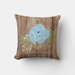 Coussin Dusty Bleu Roses Nouveaux Weds We3dding Cadeau Per