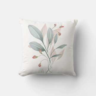 Coussin Dusty Blue & Blush Watercolor Accent Pillow Cover 
