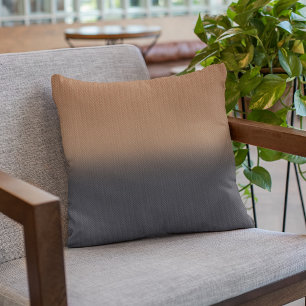 Coussin Dusty Navy Blue Rust Brown Herringbone numérique