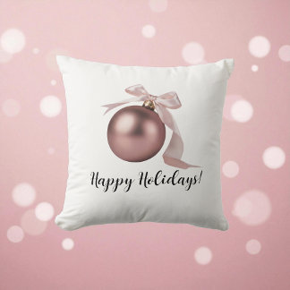 COUSSIN DUSTY ROSE HOLIDAY ORNAMENT THROW PILLOW