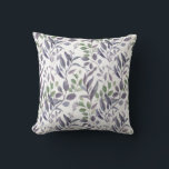 Coussin Dusty Violet Sage Vert Feuille verdure |<br><div class="desc">Aquarelle violet poussiéreux et sauge feuilles verts et verdure jettent des oreillers. Une façon élégante et élégante d'égayer votre espace de vie,  que ce soit votre salon,  votre véranda ou votre chambre.</div>