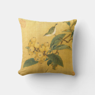 Coussin Dynastie Song Oiseau et fruits