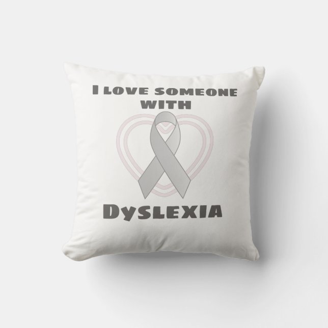 Coussin Dyslexie Sensibilisation J'Aime Quelqu'Un Avec Dys (Recto)
