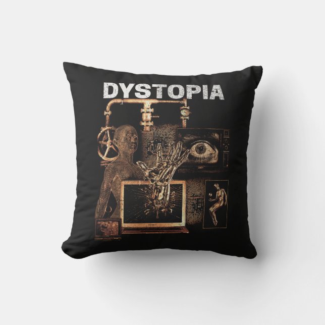 Coussin Dystopia - Techno-Dystopian Streetwear Design (Recto)