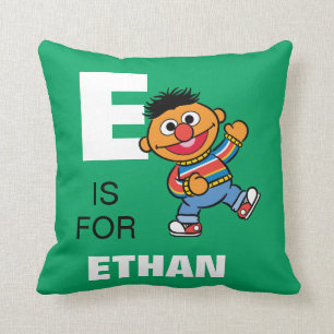 Coussin E est pour Ernie Ajouter Votre Nom
