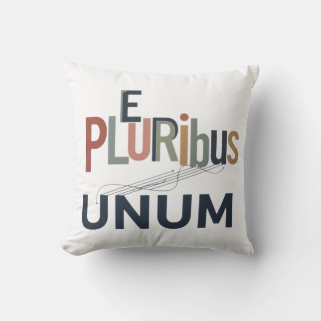 Coussin "E Pluribus Unum" - Conception pour l'unité (Recto)
