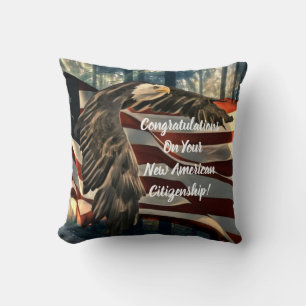 Coussin Eagle American Flag USA Citoyenneté 