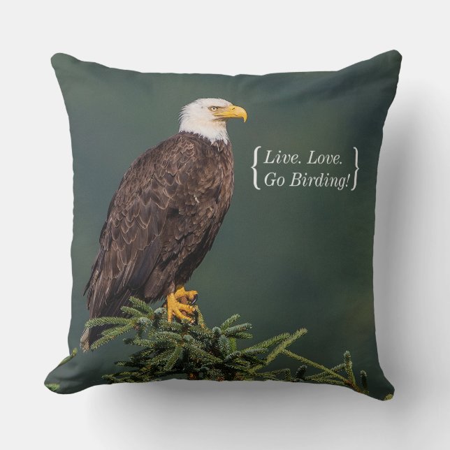 Coussin Eagle chauve majestueux (Recto)