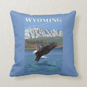 Coussin Eagle chauve plongeant - le Wyoming