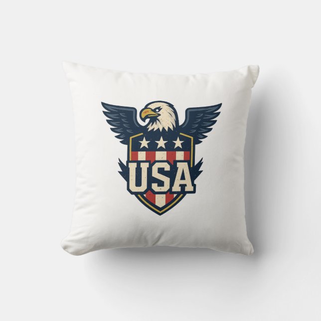 Coussin Eagle Crest des États-Unis — Bouclier du drapeau V (Recto)