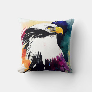 Coussin Eagle Sauvage Nature Animal Couleur Art Peinture
