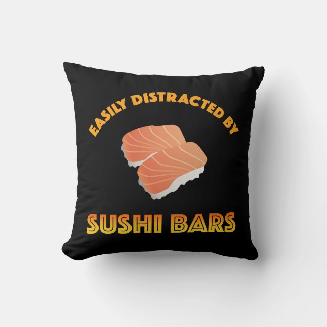 Coussin Easily Distracted By Sushi Bars (Recto)