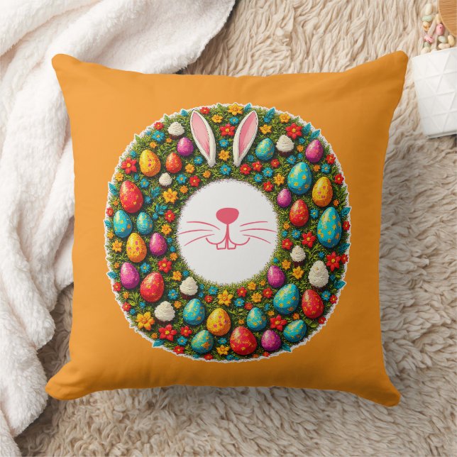 Coussin Easter Bunny Wreath – Cute Style almofada (Couverture)