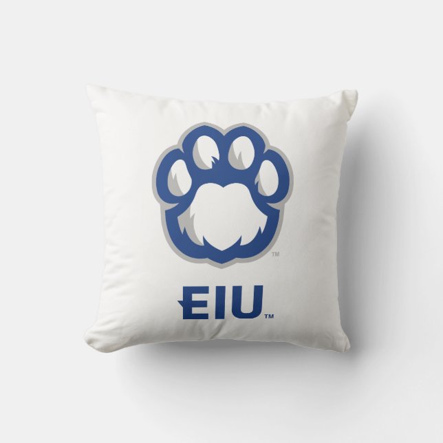 Coussin Eastern Illinois Panthers Empreinte de patte & EIU (Recto)