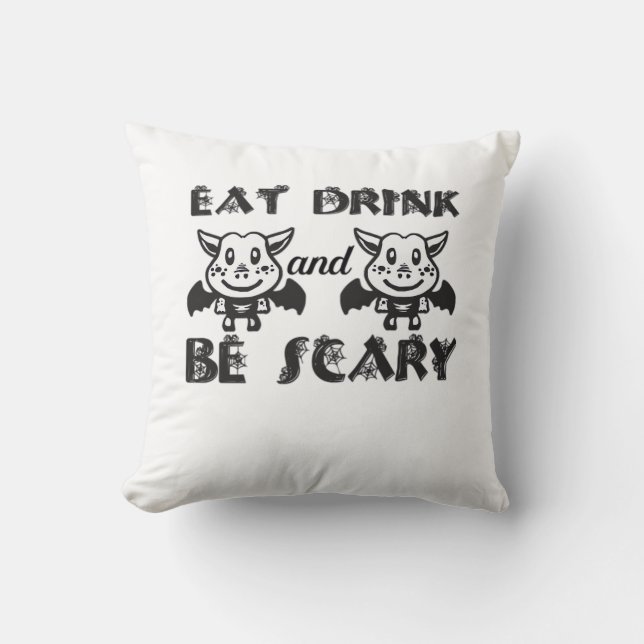 Coussin Eat Drink And Be Scary Aesthetic Unique (Recto)