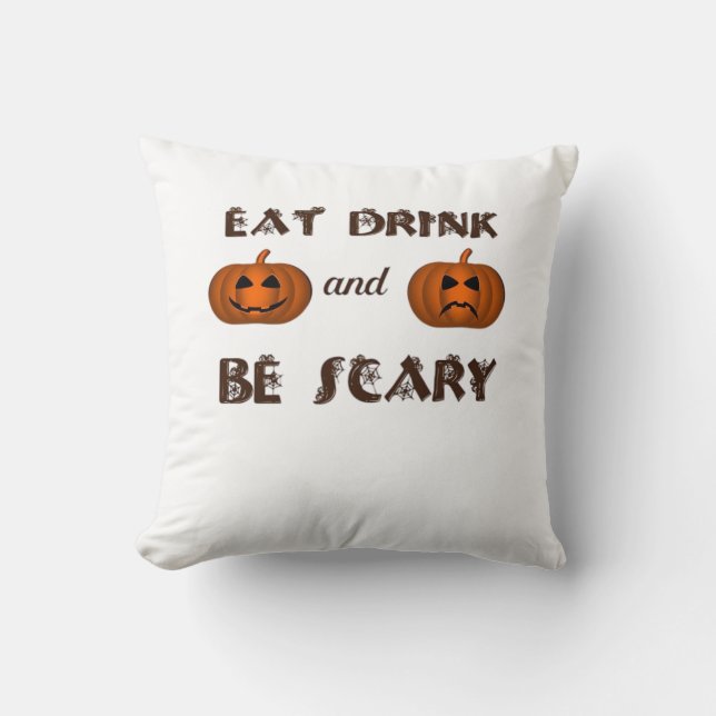 Coussin Eat Drink And Be Scary Classic Graphic (Recto)