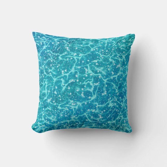 Coussin Eau de la mer bleue avec étincelles (Recto)