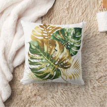 Eau de luxe Monstera Feuilles Jeu d'oreiller