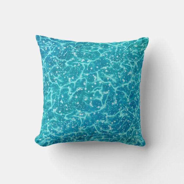 Coussin Eau de mer bleue avec étincelles (Recto)