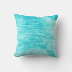 Coussin Eau de mer turquoise avec éclaboussures