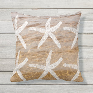 Coussin Eau de plage de sable blanc Motif Nautique