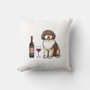 Coussin Eau espagnole et vin Chien drôle 1