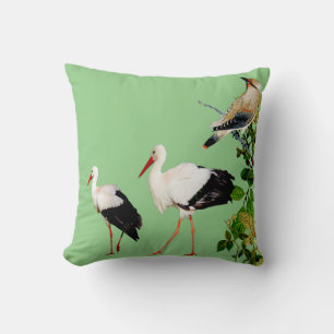 Coussin Eau Oiseaux cigognes Nature Végétation Branche du