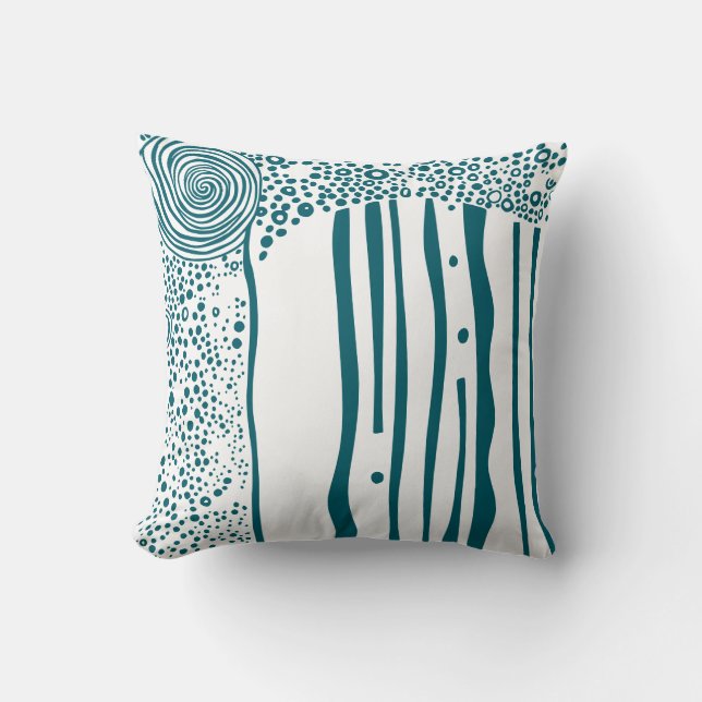 Coussin eau sombre flux organique moderne rustique (Recto)