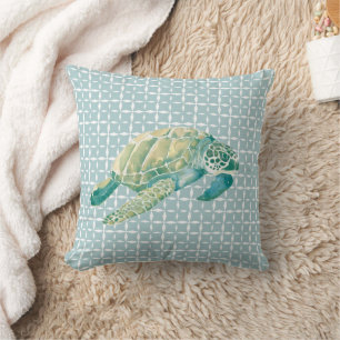 Coussin Eau verte de mer Sea Turtle Beach House