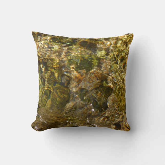 Coussin Eaux de la rivière Kaweah Nature Abstraite (Recto)