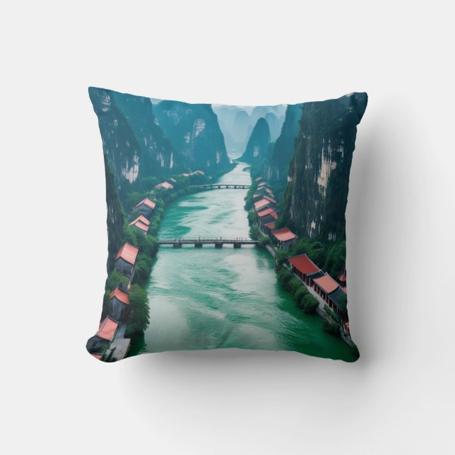 Coussin Eaux et sommets tranquilles - Evasion Pittoresque (Recto)