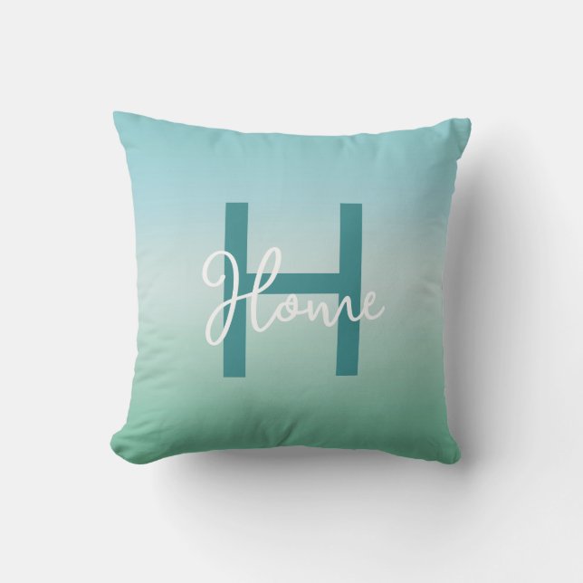 Coussin Eaux tropicales dégradé monogramme nom  (Recto)