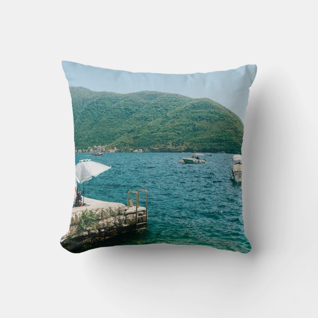 Coussin Eaux turquouises de Perast - Monténégro (Recto)