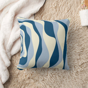 Coussin Ebb et flux 4 - Bleu foncé, Bleu clair et Crème