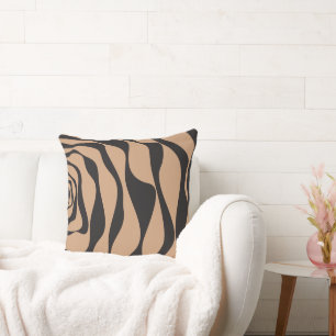 Coussin Ebb et flux 4 en tan et noir