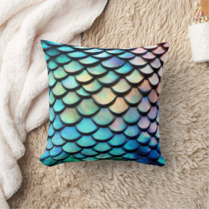 Coussin Écaille de poisson sirène magique brillante