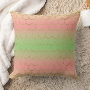 Coussin Écaille de Sirène de Conte de Fées Dégradé Pastel