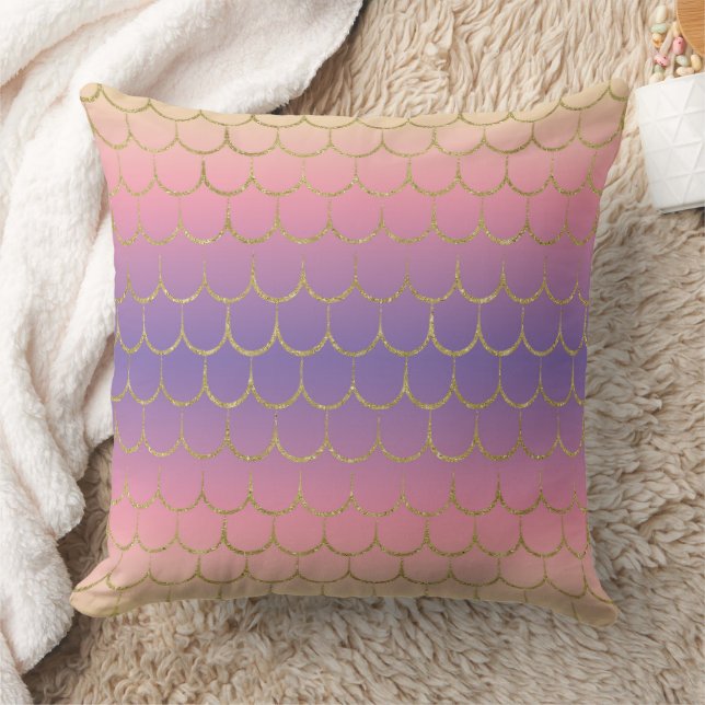 Coussin Écaille de Sirène de Conte de Fées Dégradé Pastel (Couverture)
