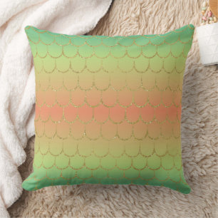 Coussin Écaille de Sirène de Conte de Fées Dégradé Pastel