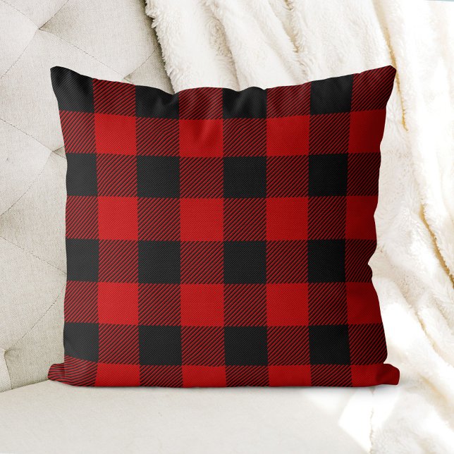 Coussin Écarlate Buffalo Plaid (Créateur téléchargé)