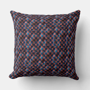 Coussin Échecs rustiques sous forme d'rayures croisées
