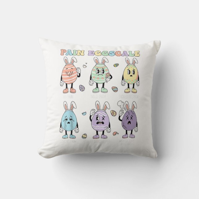 Coussin Échelle de douleur Cute Eggs infirmière triage éva (Recto)