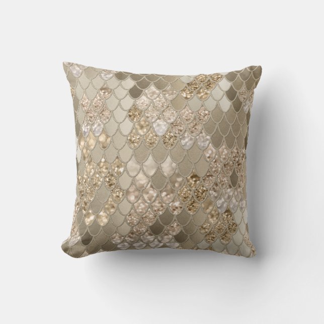 Coussin Échelles de Parties scintillant de sirènes #5 #déc (Recto)