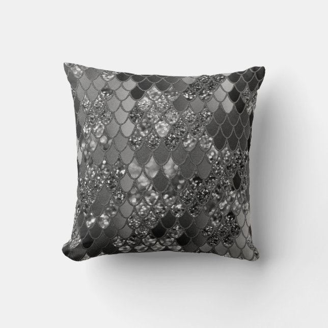 Coussin Échelles de Parties scintillant de sirènes #7 (Par (Recto)