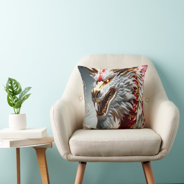 Coussin Échelles rouge blanc et or (Chaise)