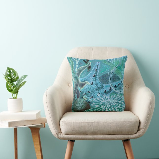 Coussin Échinodermes Blue Great Barrier Reef | VINTAGE (Chaise)