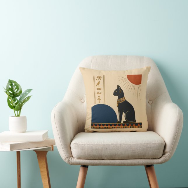 Coussin Echoes Nile Egyptian Bastet Cushion (Chaise)
